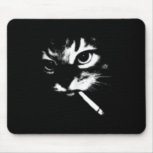Alfombrilla De Ratón Cigarette Kitten Funny Smony Cat Meme Gangster C
