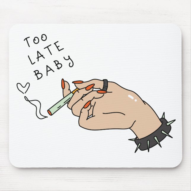 Alfombrilla De Ratón Cigarrillo a mano contra San Valentín (Frente)