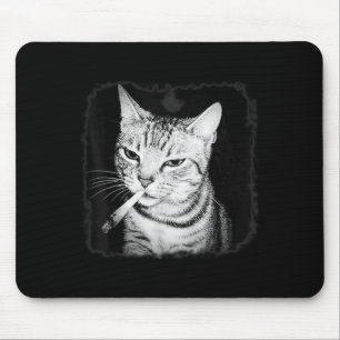 Alfombrilla De Ratón Cigarrillo Gatito Gato Humo Cigarrillo Gracioso