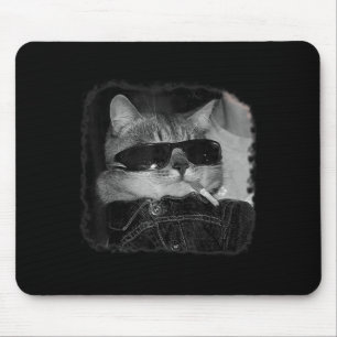 Alfombrilla De Ratón Cigarrillo Gatito Gato Humo Cigarrillo Gracioso