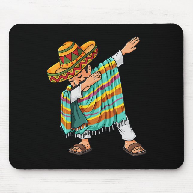 Alfombrilla De Ratón Cinco de Mayo dabbing Poncho Sombrero Fun mexicano (Frente)