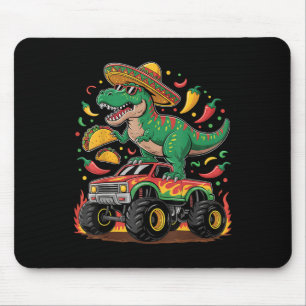 Alfombrilla De Ratón Cinco de Mayo Dinosaurio Taco Monstruo Sombrero