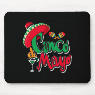 Alfombrilla De Ratón Cinco De Mayo Sombrero Hombres Taco Mexicano