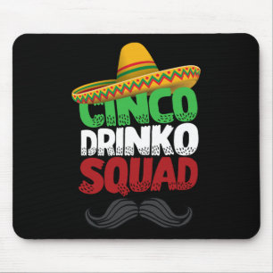 Alfombrilla De Ratón Cinco Drinko Squad Fiesta Mexicana Divertida Cinc