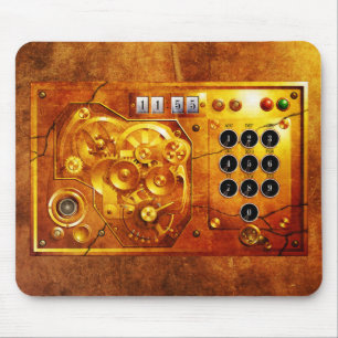 Alfombrilla De Ratón Cinco para las 12 reloj Steampunk Grunge