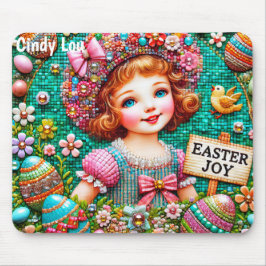 ALFOMBRILLA DE RATÓN CINDY LOU ~ VINTAGE EASTER CHICAS HUEVOS ~