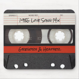 Alfombrilla De Ratón Cinta de Casete Retro Roja Negra