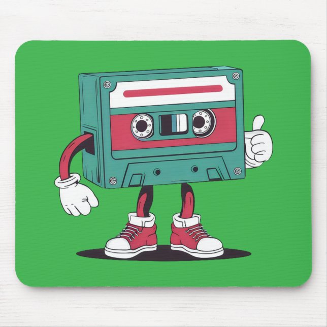 Alfombrilla De Ratón Cinta de cassette retro. (Frente)