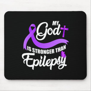 Alfombrilla De Ratón Cinta de Conciencia de la Epilepsia Mi Dios es Más