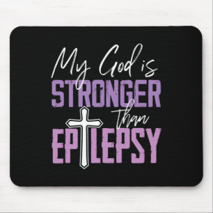 Alfombrilla De Ratón Cinta De Conciencia Sobre Epilepsia Mi Dios Es Más