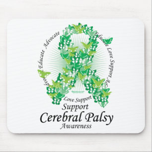 Alfombrilla De Ratón Cinta de la parálisis cerebral de mariposas