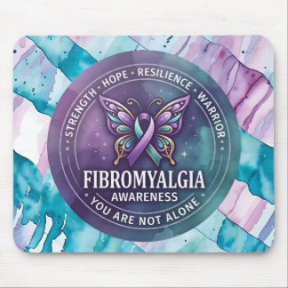 Alfombrilla De Ratón Cinta de mariposa de concienciación sobre la fibro