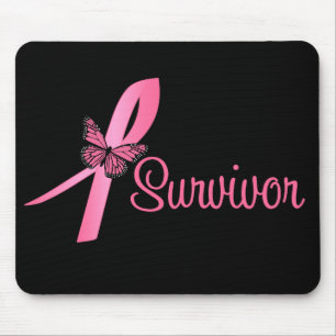 Alfombrilla De Ratón Cinta de Mariposa Rosa - Superviviente de Cáncer d