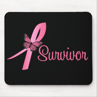 Alfombrilla De Ratón Cinta de Mariposa Rosa - Superviviente de Cáncer d