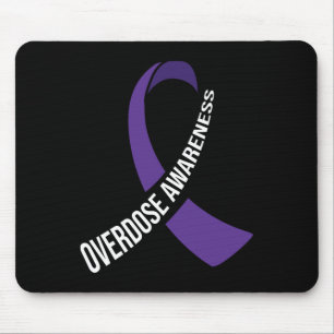 Alfombrilla De Ratón Cinta Morada de Conciencia de Sobredosis Adicción