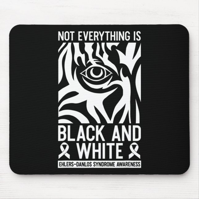 Alfombrilla De Ratón Cinta Negra Y Blanca Ehlers Danlos Zebra Rheumat (Frente)