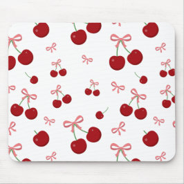 Alfombrilla De Ratón Cinta Roja de Cereza Patrón Continuo Fruta Bonita 