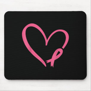 Alfombrilla De Ratón Cinta rosa Cardíaca Concienciación sobre el cáncer