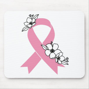 Alfombrilla De Ratón Cinta rosa con flores
