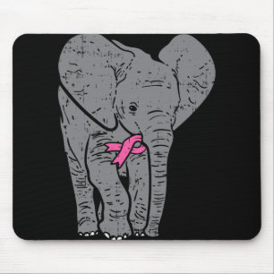 Alfombrilla De Ratón Cinta rosa elefante Cinta de pecho Cáncer de mama 
