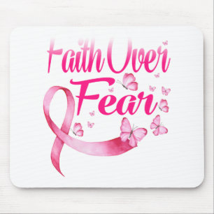 Alfombrilla De Ratón Cinta rosa Fe Tee Sobreviviente de Cáncer de Mama