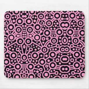 Alfombrilla De Ratón Circuito alienígena II - Rosa en negro