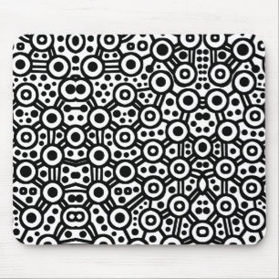 Alfombrilla De Ratón Circuito alienígena III - Negro sobre blanco