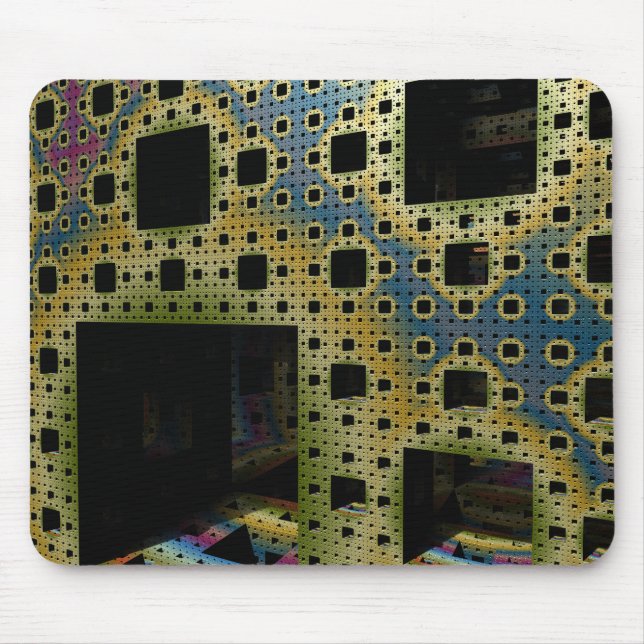 Alfombrilla De Ratón Circuito impreso de cubo Fractal 3D de Sci Fi MP04 (Frente)
