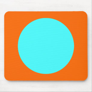 Alfombrilla De Ratón Círculo - Azul helado y Naranja
