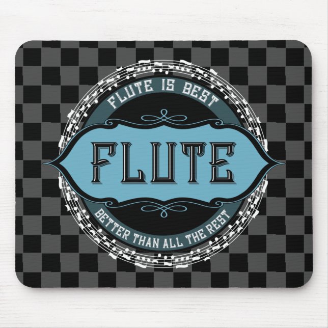 Alfombrilla De Ratón Círculo Flute Mejor Nota Musical (Frente)