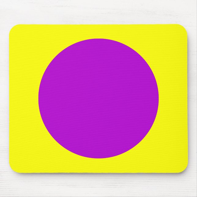 Alfombrilla De Ratón Círculo - Morado y amarillo (Frente)