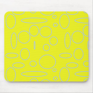 Alfombrilla De Ratón Círculos amarillos y bucles Mousepad