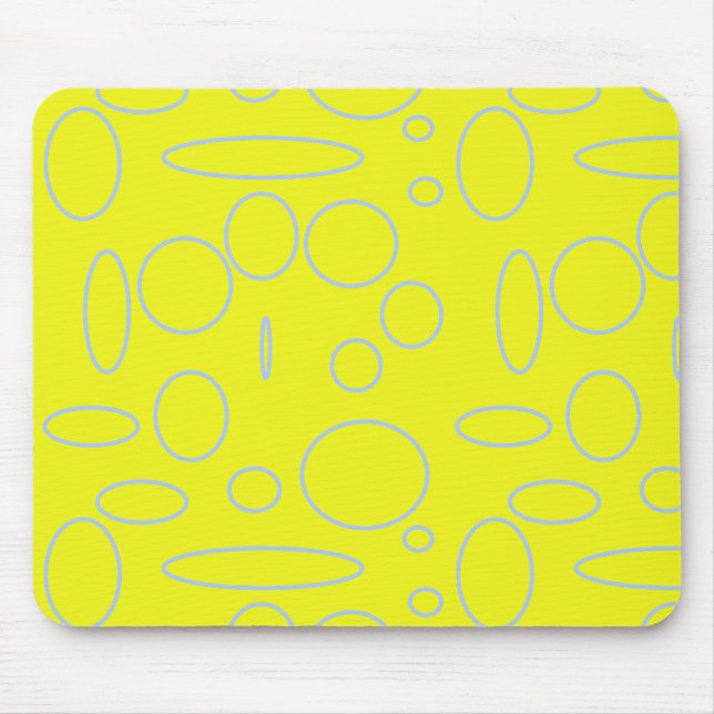 Alfombrilla De Ratón Círculos amarillos y bucles Mousepad (Frente)