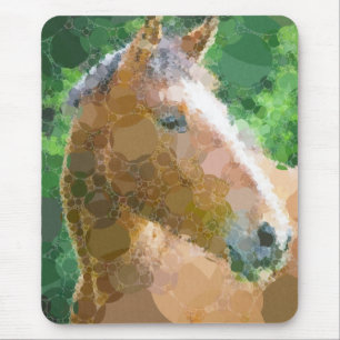 Alfombrilla De Ratón Círculos de caballos divertidos burbuja el arte mo