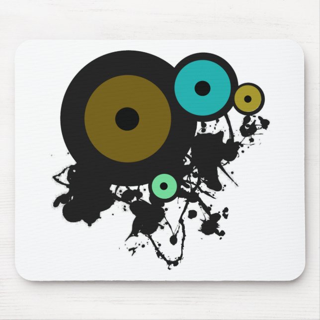 Alfombrilla De Ratón ¡Círculos de color! ¡Diseño gráfico único! (Frente)