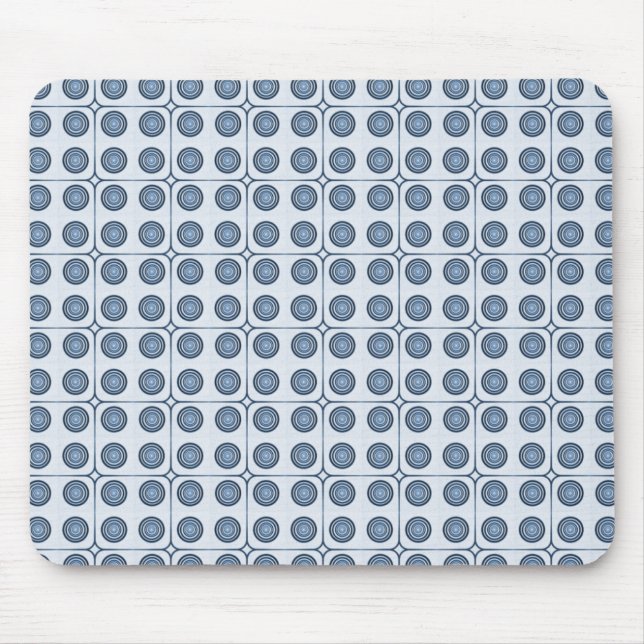 Alfombrilla De Ratón Círculos de encanto retro Mousepad, azul marino (Frente)