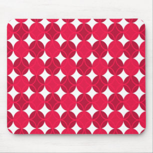 Alfombrilla De Ratón Círculos en Círculos - Cranberry y Gris