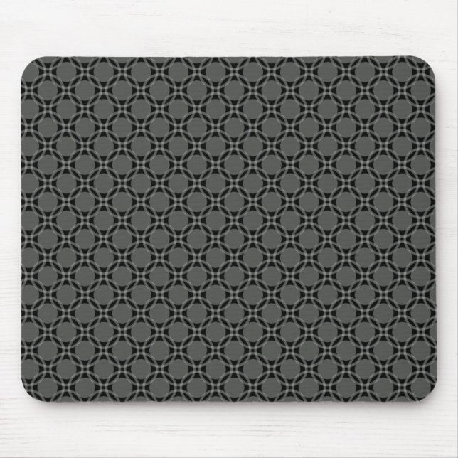 Alfombrilla De Ratón Círculos Funky Oscuros Gris Mousepad (Frente)