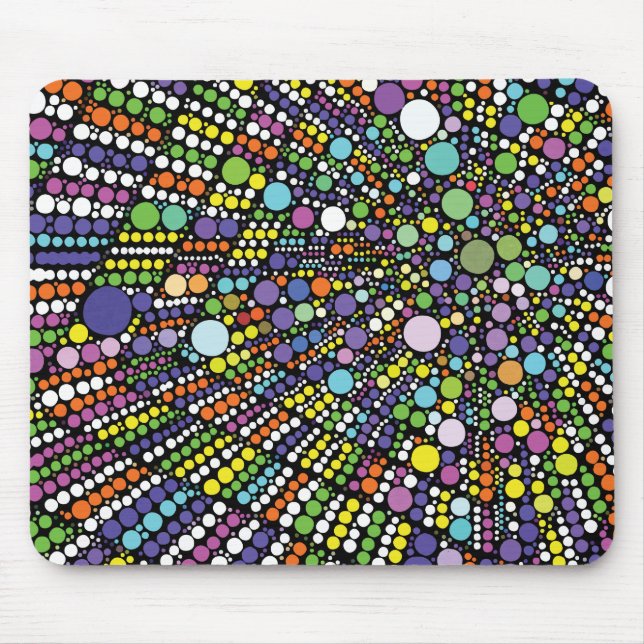 Alfombrilla De Ratón Círculos geométricos coloridos (Frente)