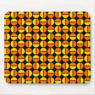 Alfombrilla De Ratón Círculos giratorios - Naranja y ámbar en negro