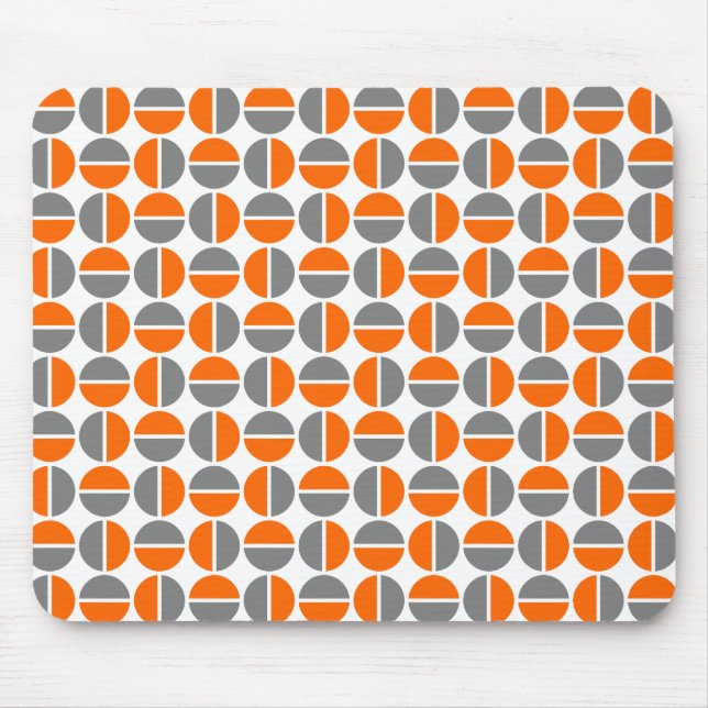 Alfombrilla De Ratón Círculos giratorios - Naranja y gris (Frente)