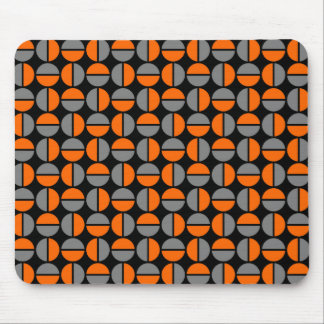 Alfombrilla De Ratón Círculos giratorios - Naranja y gris sobre negro