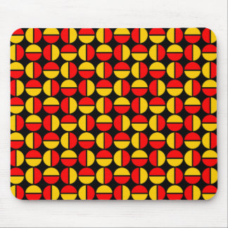 Alfombrilla De Ratón Círculos giratorios - rojo y ámbar en negro