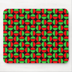 Alfombrilla De Ratón Círculos giratorios - Rojo y Verde sobre negro