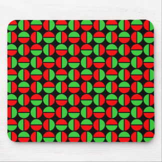 Alfombrilla De Ratón Círculos giratorios - Rojo y Verde sobre negro