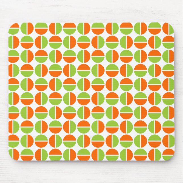 Alfombrilla De Ratón Círculos giratorios - Verde y Naranja (Frente)