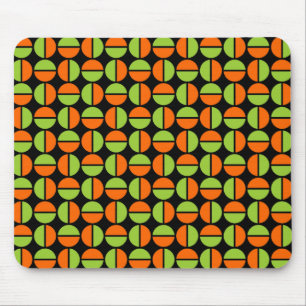 Alfombrilla De Ratón Círculos giratorios - Verde y Naranja en negro