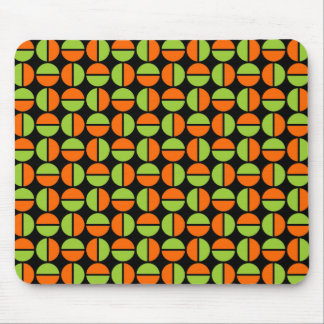 Alfombrilla De Ratón Círculos giratorios - Verde y Naranja en negro