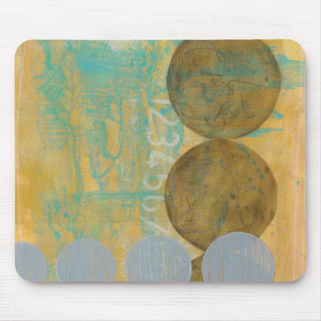 Alfombrilla De Ratón Círculos oscuros y grises con números (Frente)