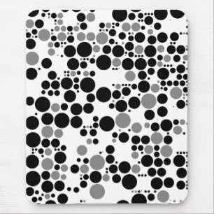 Alfombrilla De Ratón Círculos retros del grayscale blanco y negro